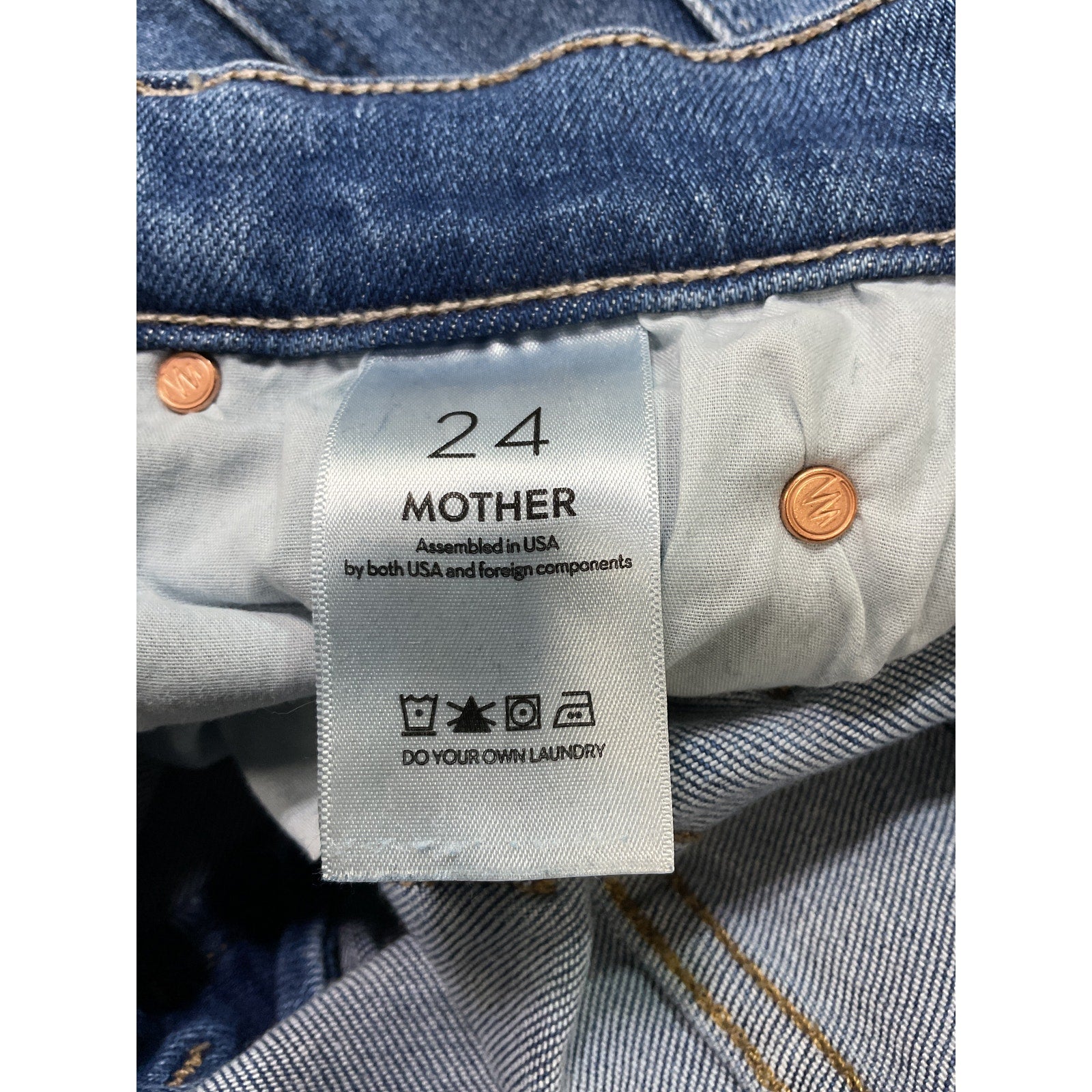 Mother 'The Desperado' Blue Heel Denim Jean Size 24