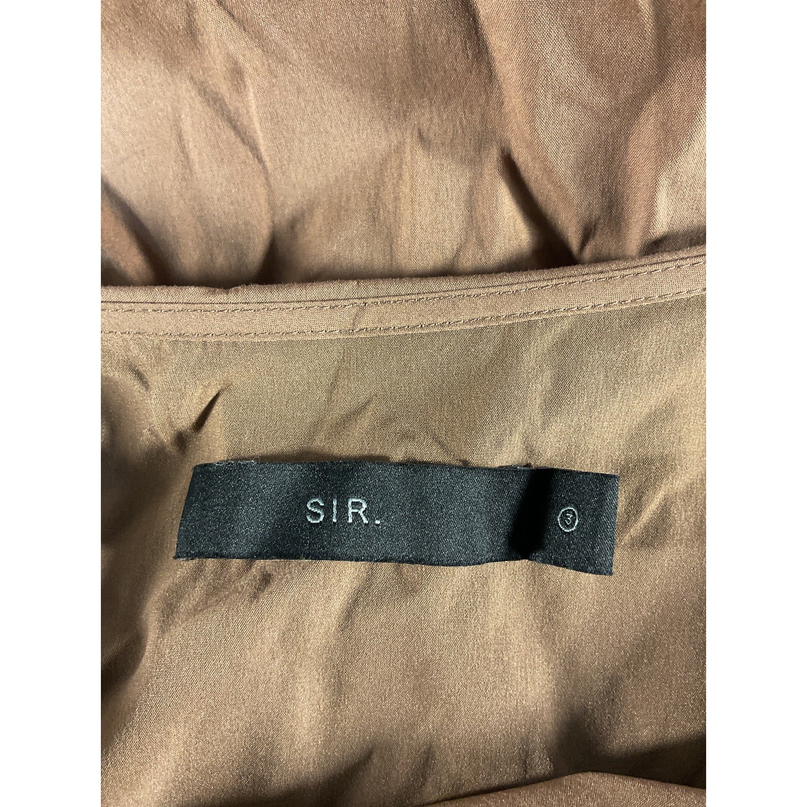 Sir. 'Alba' Brown Halter Mini Poplin Dress Size L