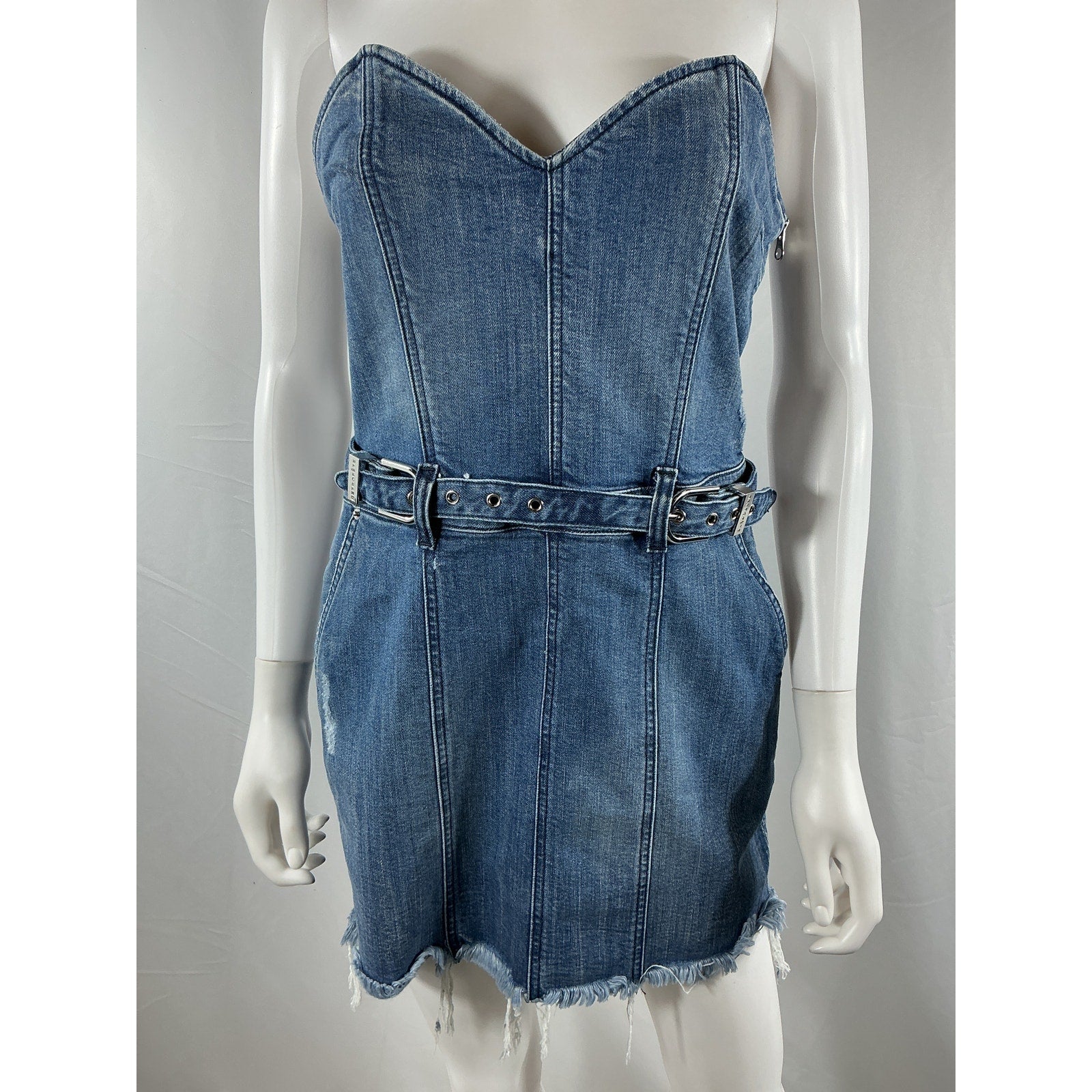 Retrofete 'Ashlyn' Blue Cotton Dress Size L