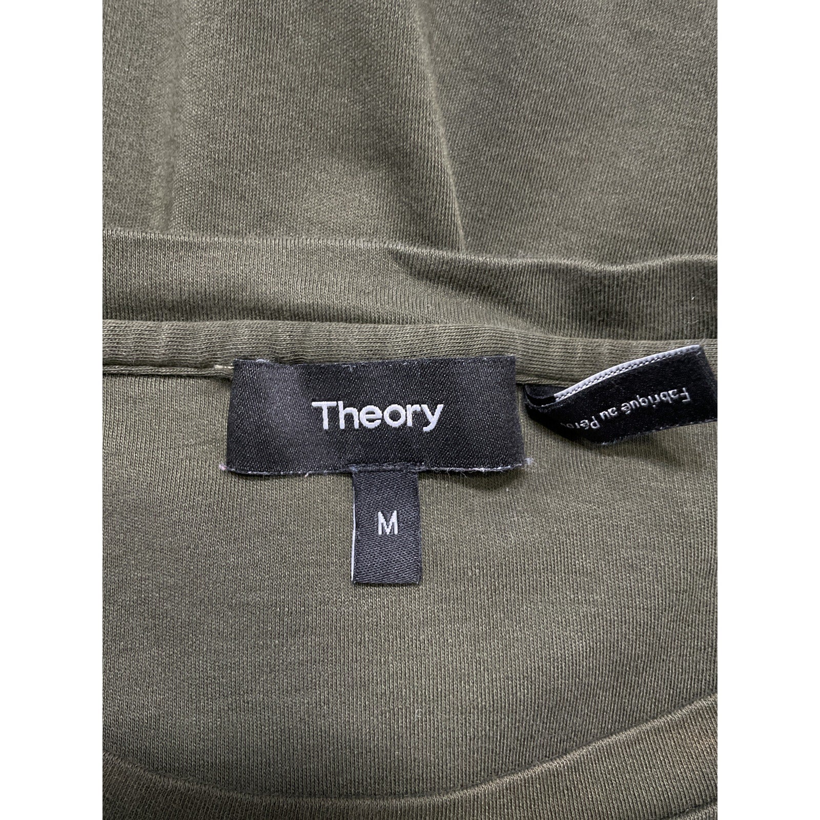 Theory Green Side Drape Short Sleeve Dress Size M