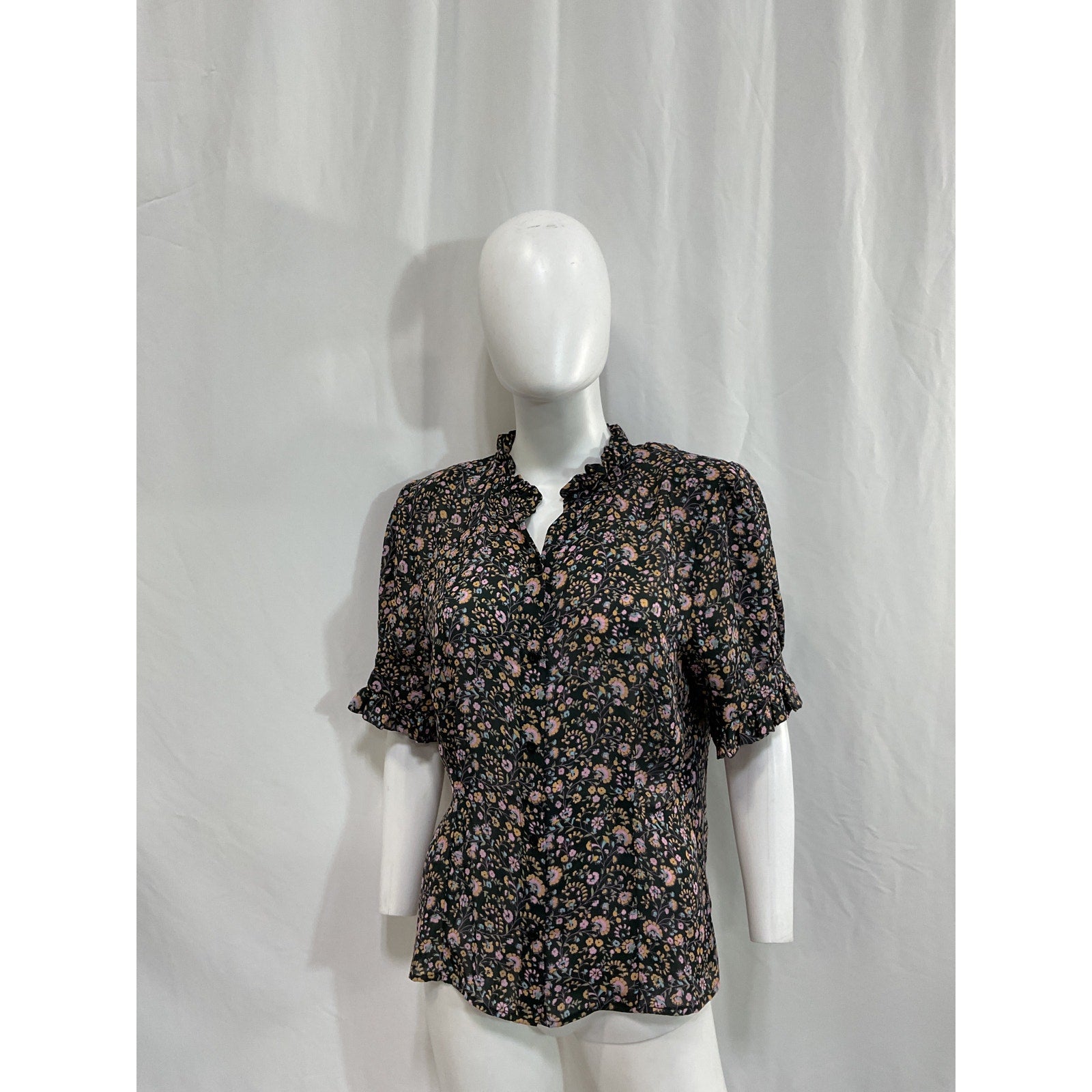Selkie 'The Bistro' Black Polyester Blouse Size L