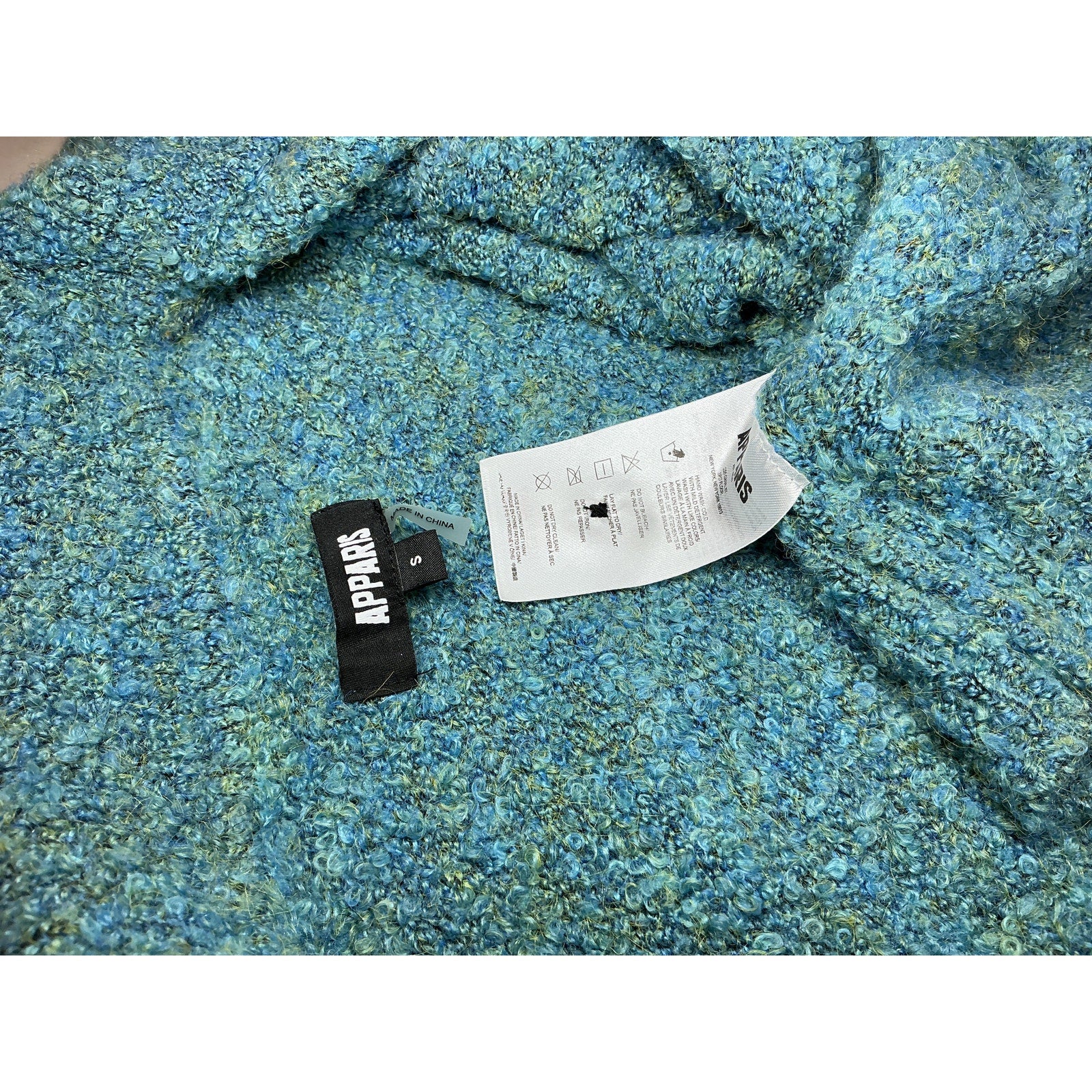 Apparis 'Molly' Blue Acrylic Cropped Cardigan  Size S