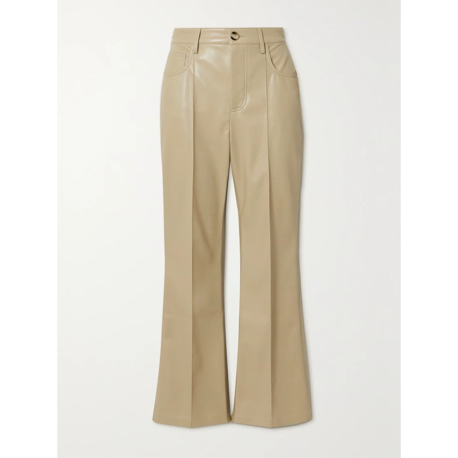Nanushka 'Zoey' Beige Polyester Cropped Flared Pants Size XS