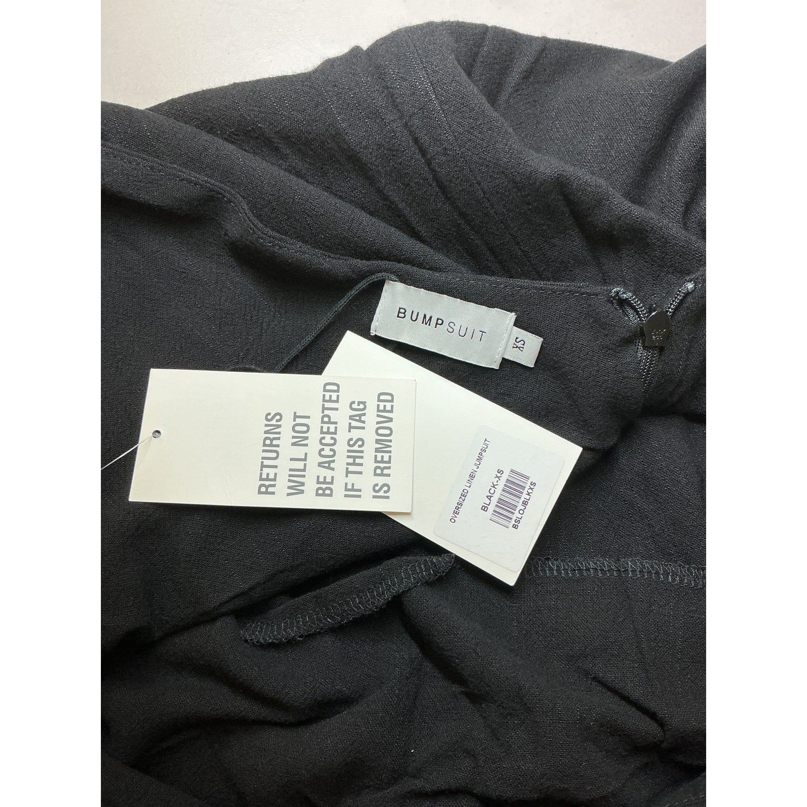 Bumpsuit Linen Black Viscose Maternity Jumpsuit Size XS - NWT