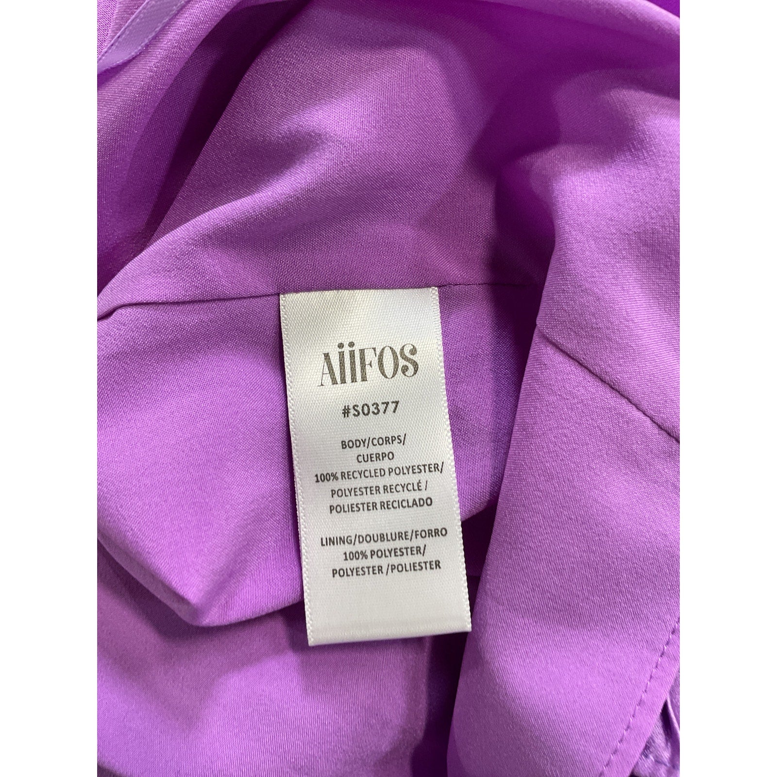 Aiifos 'Esther' Purple Plunge Neck Dress Size 0