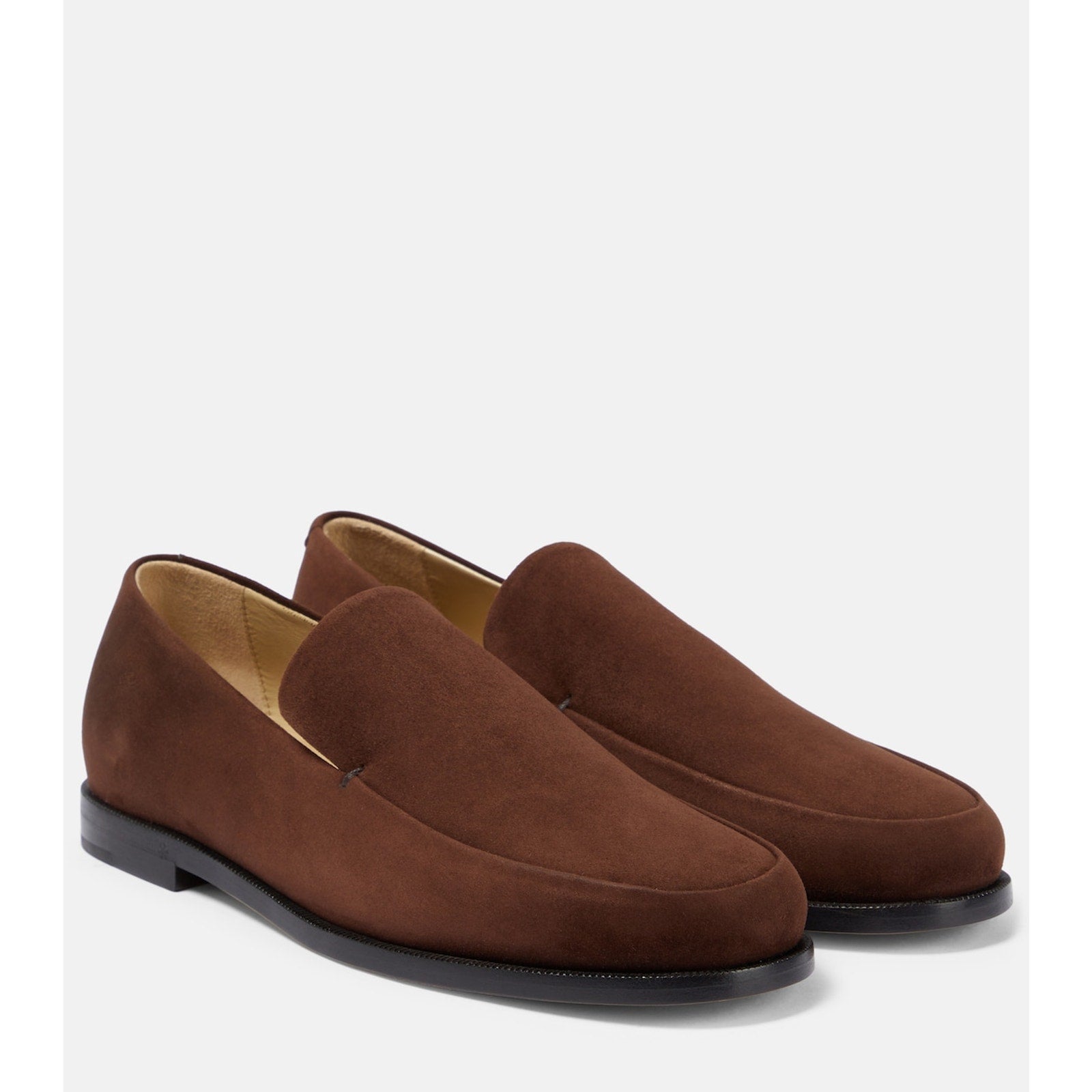 Khaite 'Alessio' Brown Leather Suede Loafers Size 11