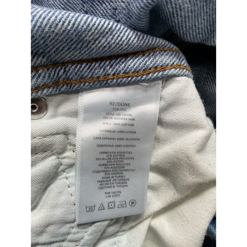 Re/Done '90S' Blue Cotton High Rise Loose Jeans Size 26