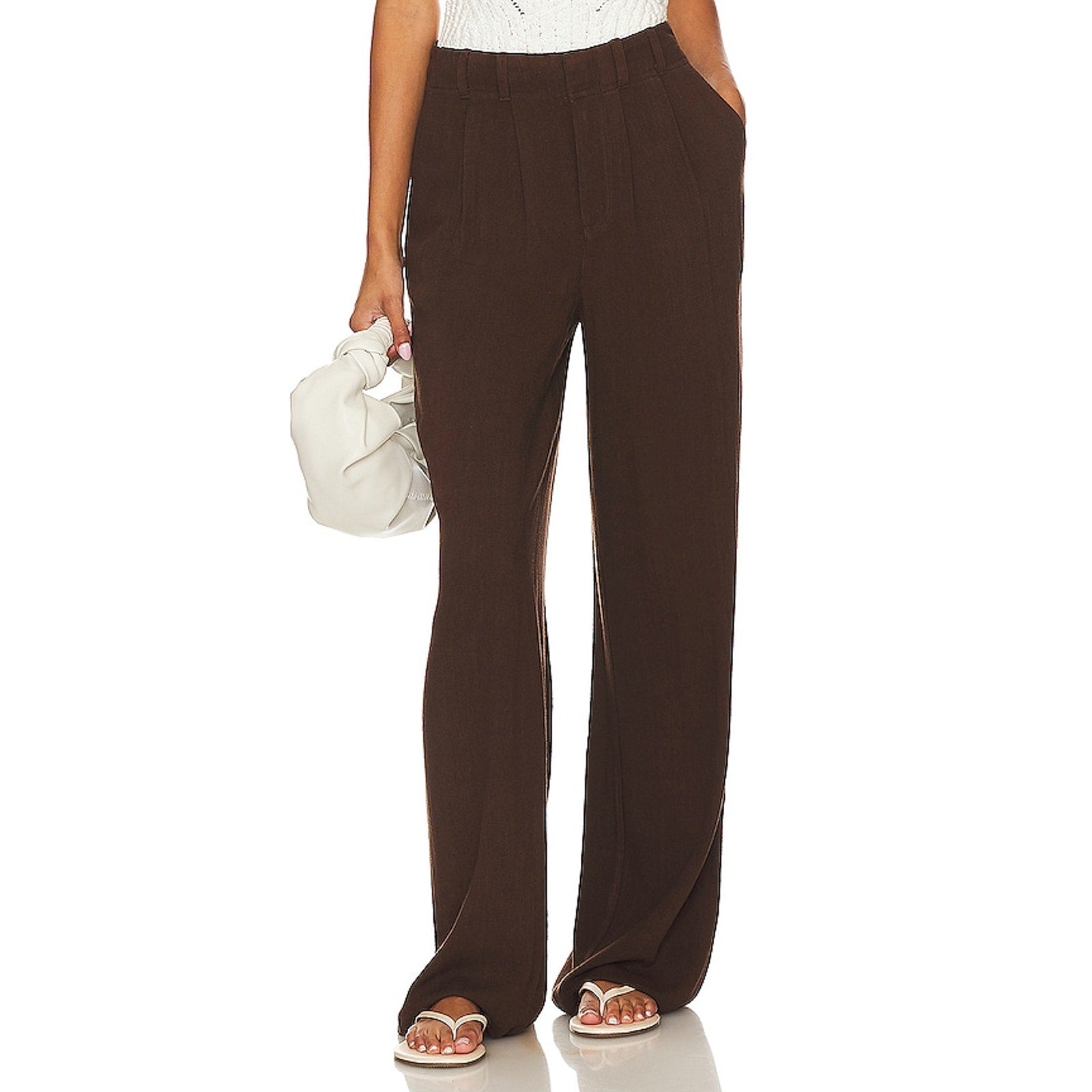 L*Space 'Rhodes' Brown Linen Pant Size S