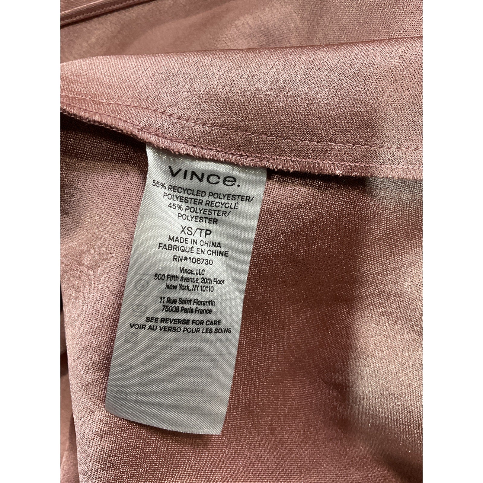 Vince 'Halter' Pink Cowl Neck Open Back Tie Dress Size XS