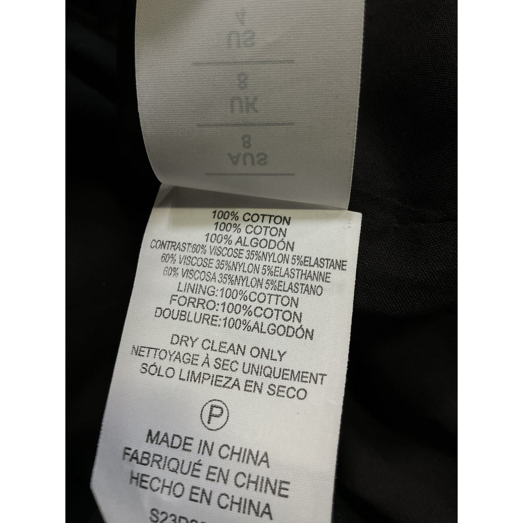 Nicholas 'Jaxon' Black Drop Waist Broomstick Pleated Poplin Skirt Size 4