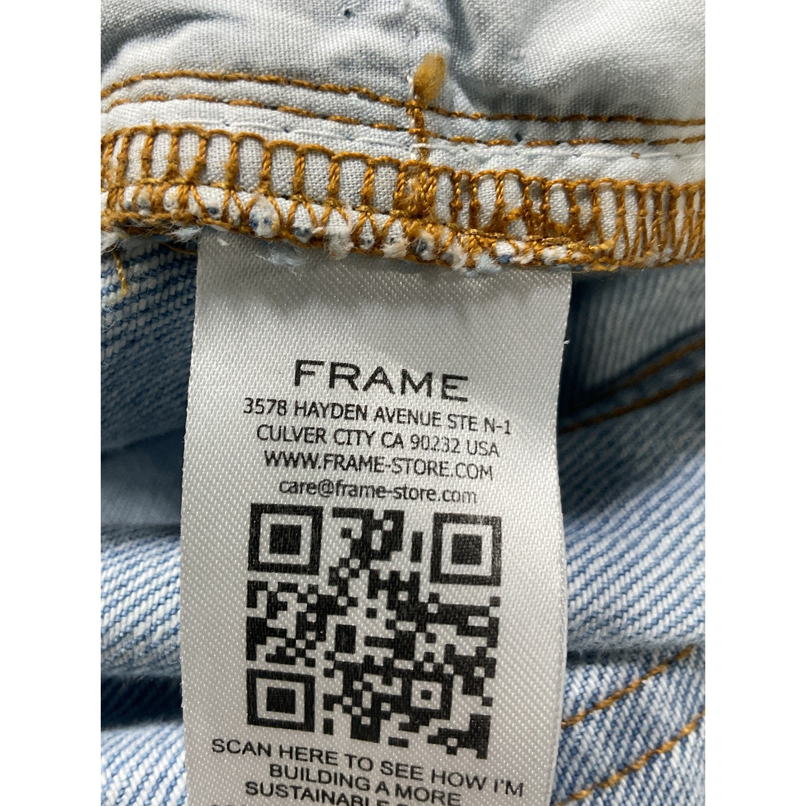 Frame 'Le Jane' Blue Denim Distressed Jeans Size 28