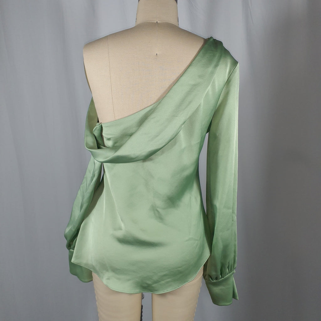 Simkhai 'Alice' Green Satin One Shoulder Top Size XS - NWT