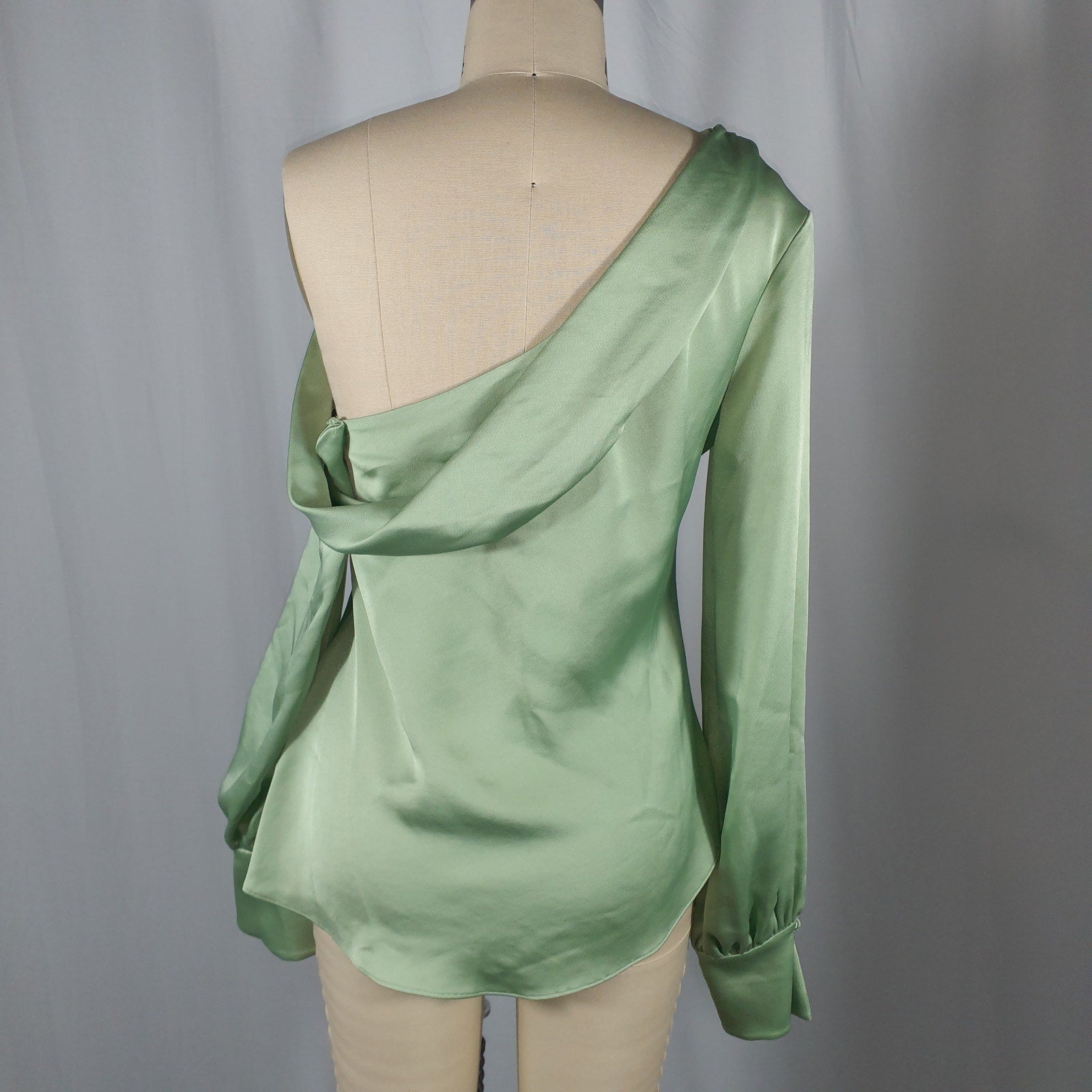 Simkhai 'Alice' Green Satin One Shoulder Top Size XS - NWT