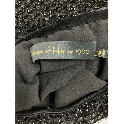 House Of Harlow 1960 'Meera' Black Baloon Sleeve Tinsel Top Size S