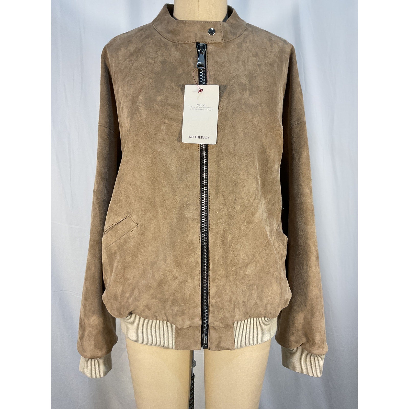 Stouls 'Pharrell' Tan Suede Bomber Jacket Size M - NWT