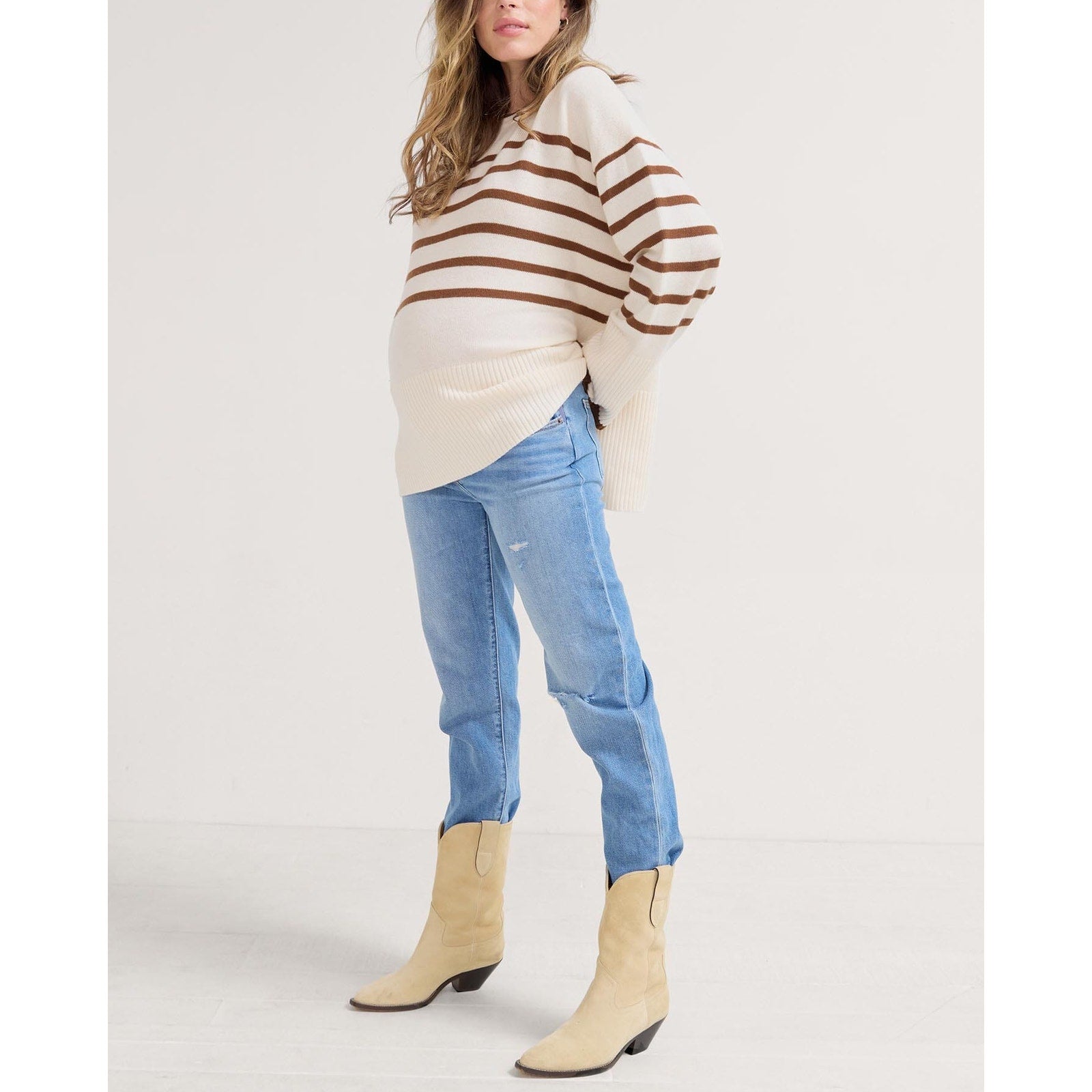 Hatch 'The Carly' White Knit Maternity Pullover Size 0