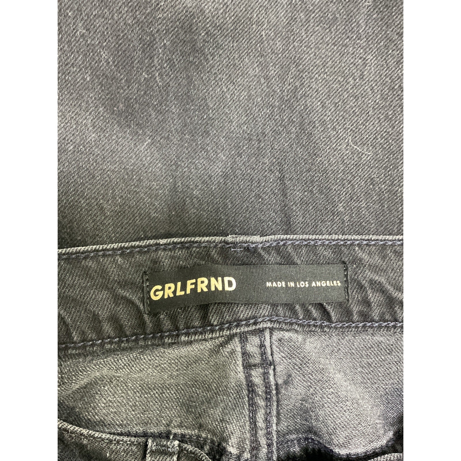 Grlfrnd 'Bella' Black Cotton Low Rise Boyfriend Denim Jean Size 25