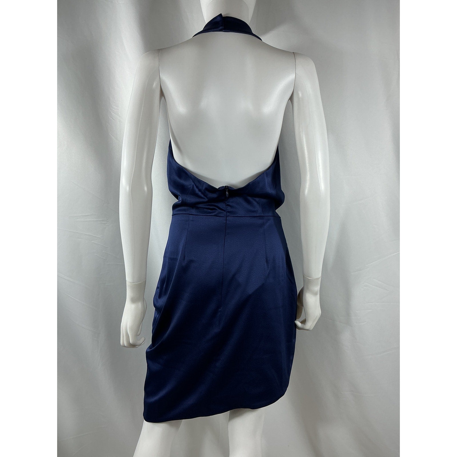 Elliatt 'Camo' Blue Polyester Asymmetric Satin Cocktail Dress Size M