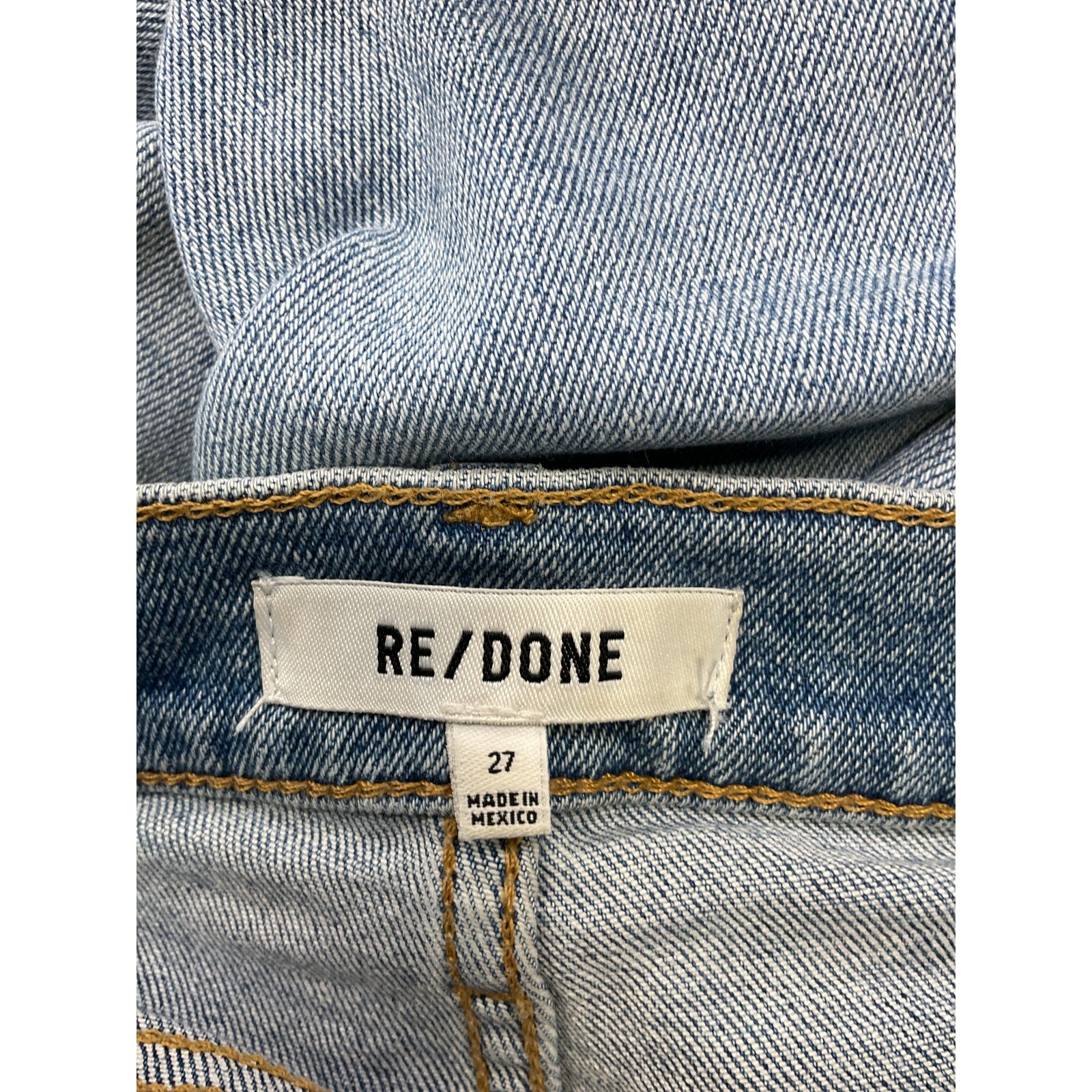 Re/Done '90S' Blue Cotton High Waist Tapered Skinny Jeans Size 27
