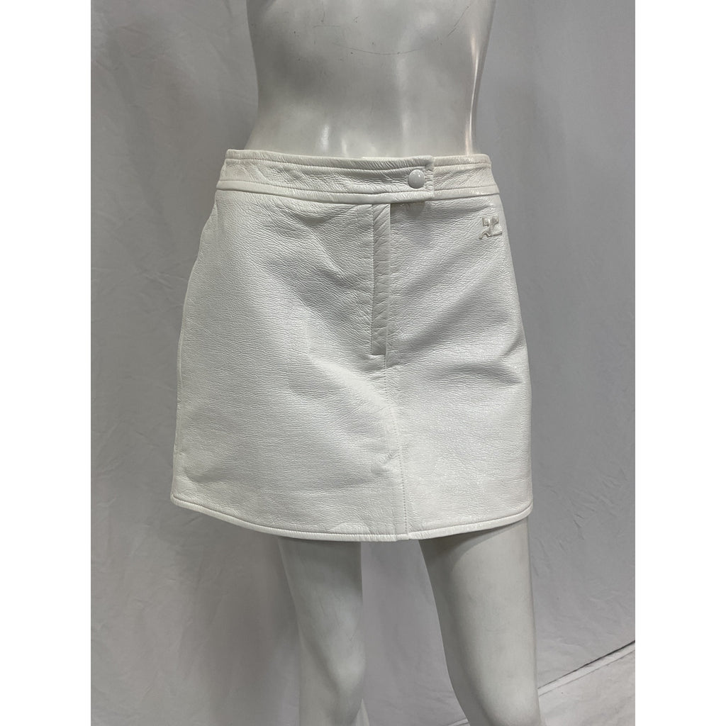 Courr�ges White Cotton Reedition Mini Skirt Size 38