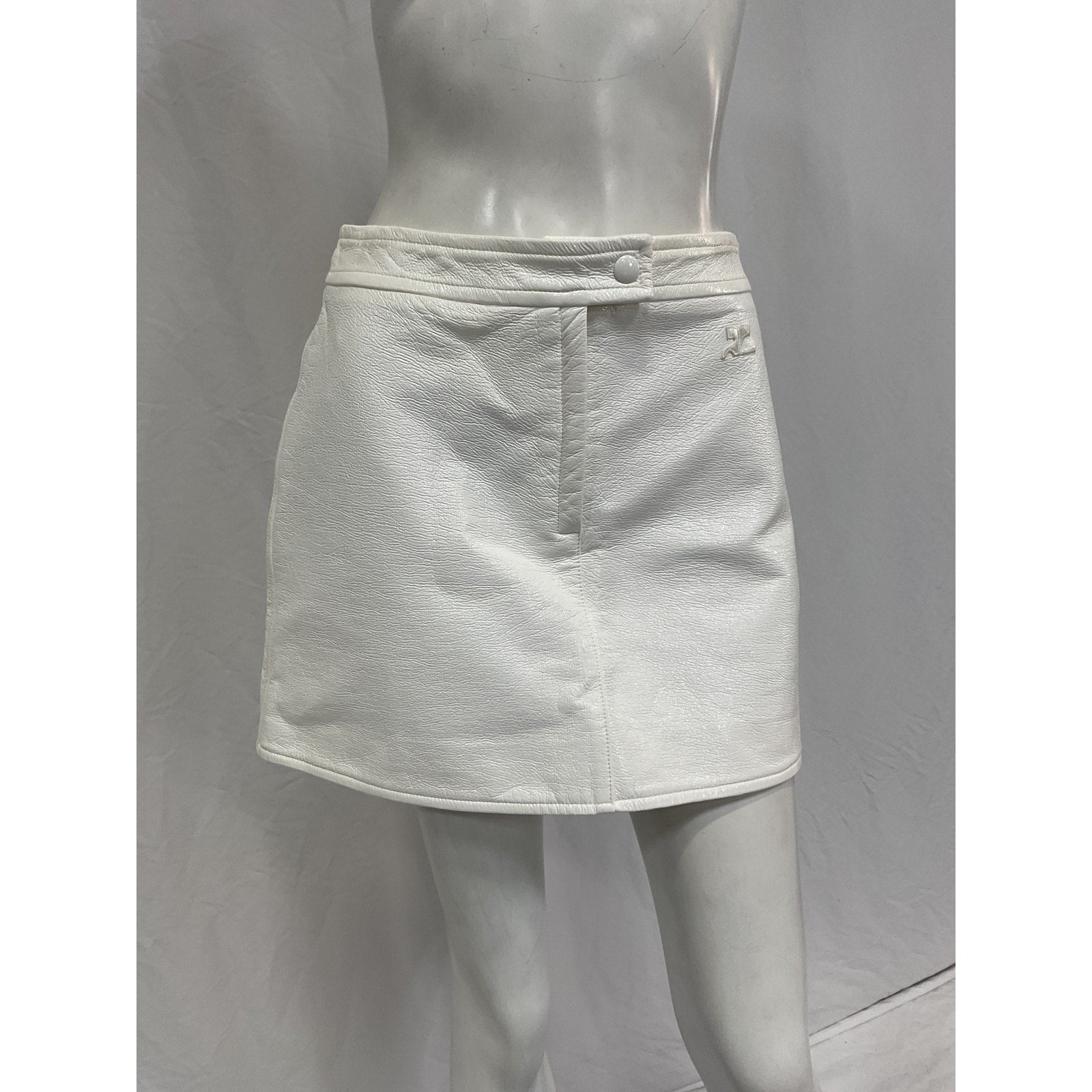 Courr�ges White Cotton Reedition Mini Skirt Size 38