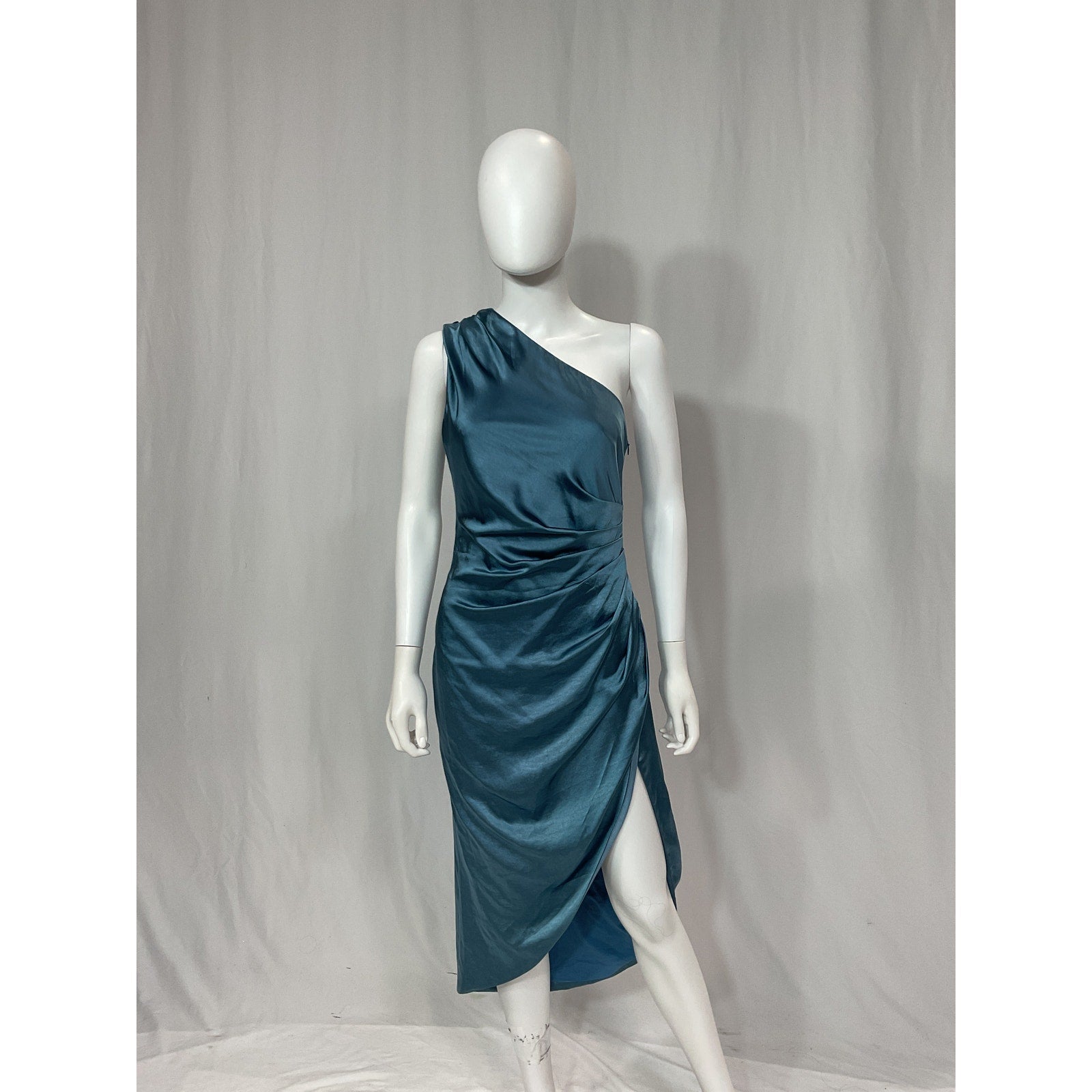 Elliatt 'Cassini' Blue Satin One Shoulder Dress Size S - NWT