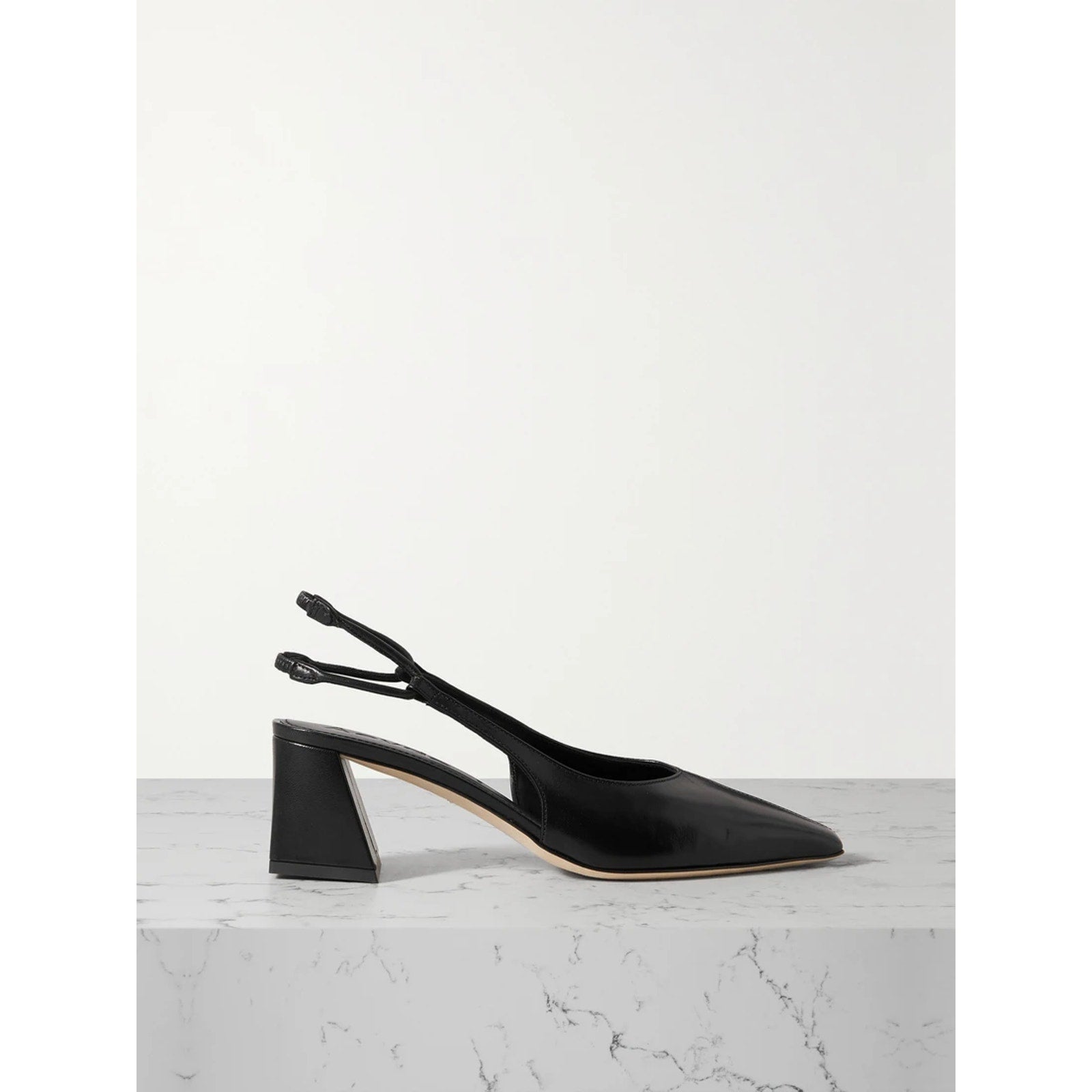 Aeyde 'Polly' Black Leather Slingback Pumps Size 5.5