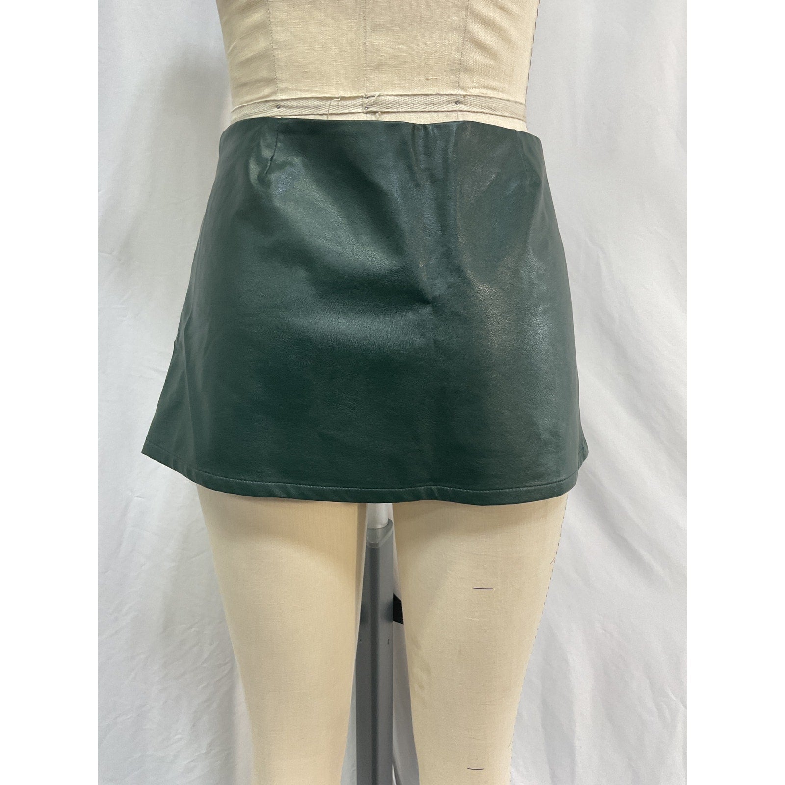 Miaou 'Fig' Green Leather Skirt Size M