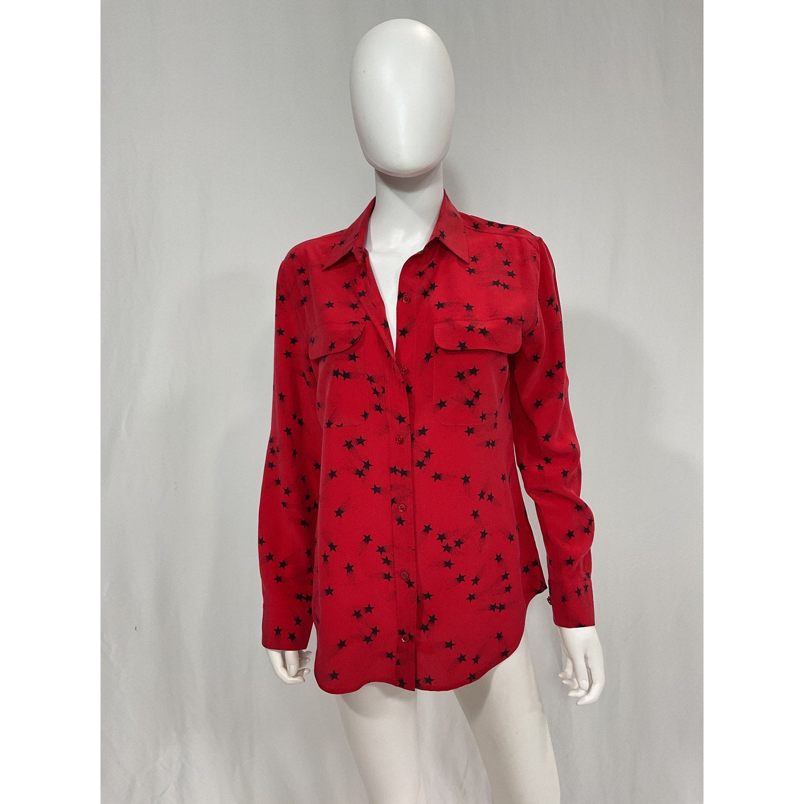 Equipment 'Signature' Red Silk Top Size XS