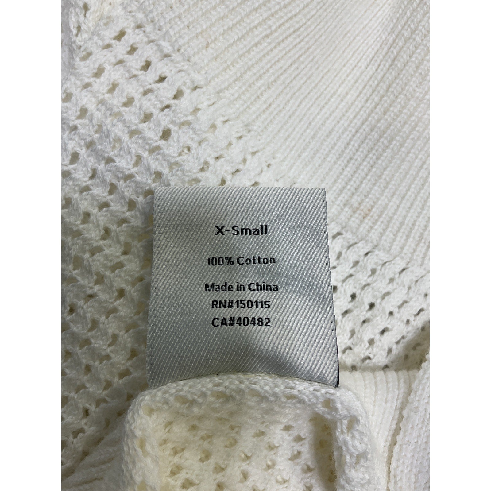 Varley 'Fairfield' White Cotton Knit Jacket Size XS
