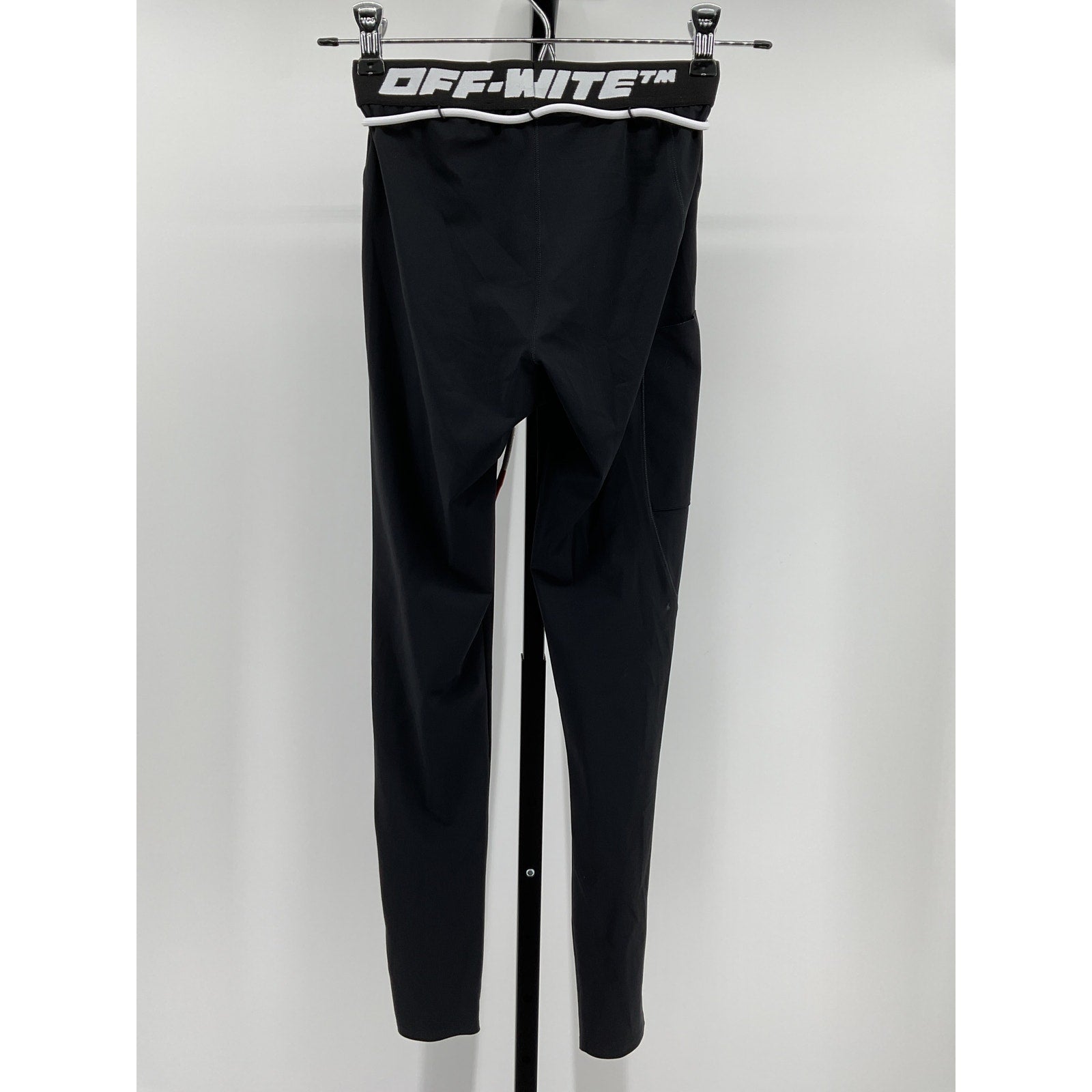 Off-White Athletic Logo Black Polyamide Band Leggings Size 4