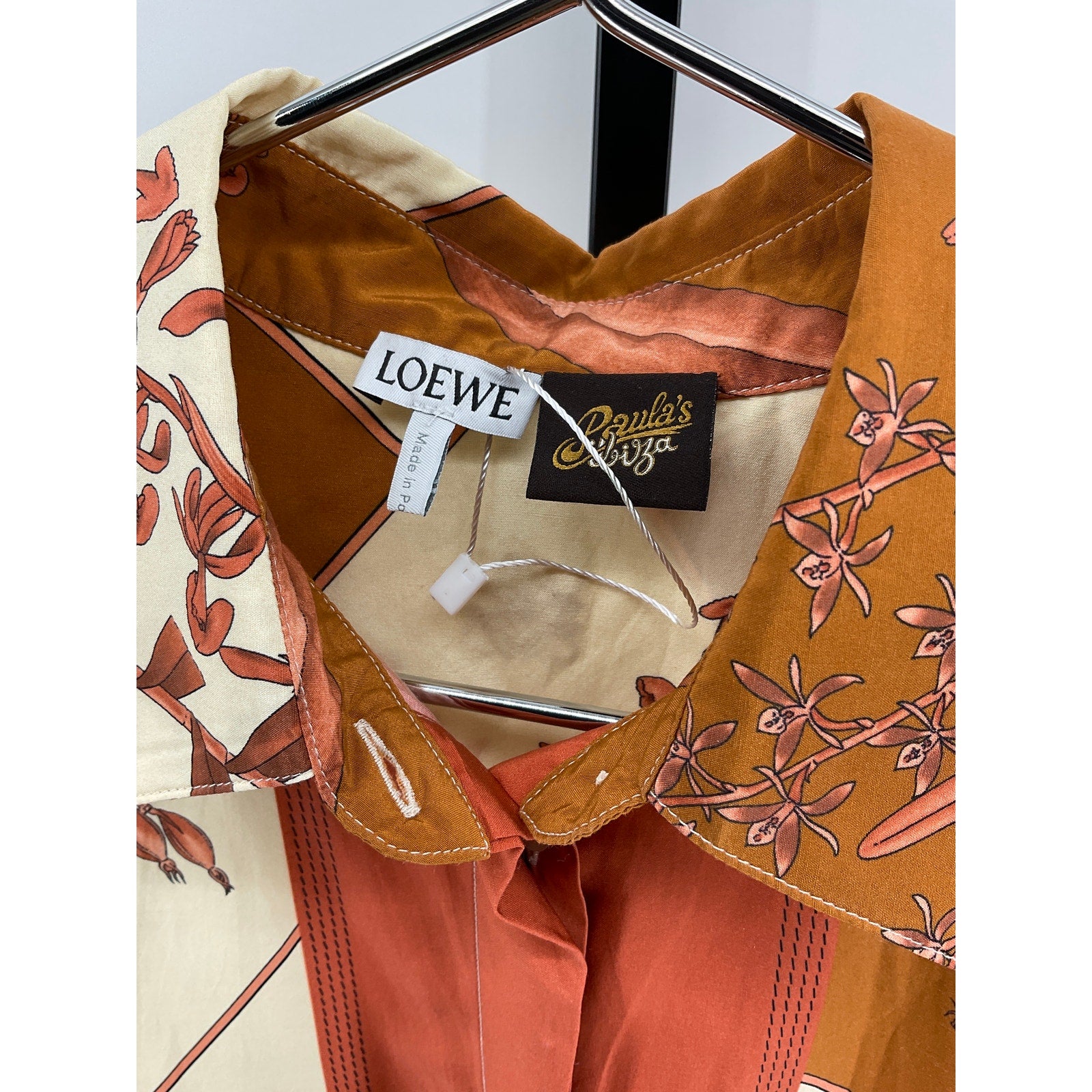 Loewe Orange Cotton Printed Shirt Size 34