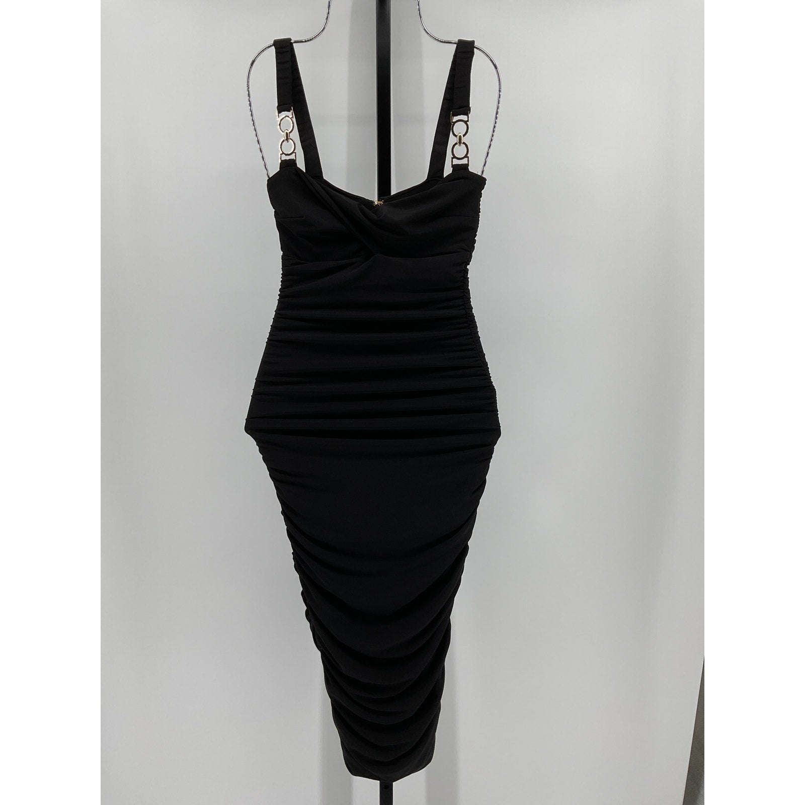 Nookie 'Fortune' Black Polyester Midi Dress Size S