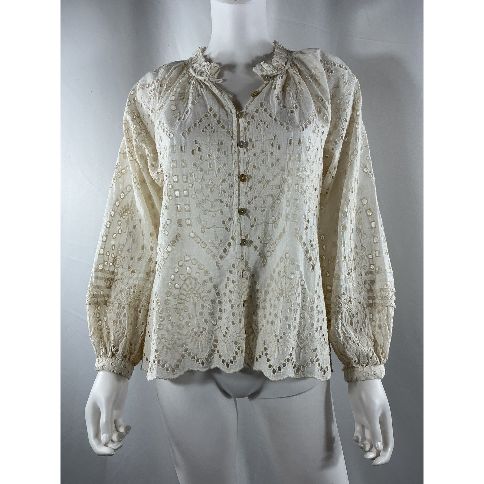 Cleobella 'Alicia' White Cotton Blouse Size XS