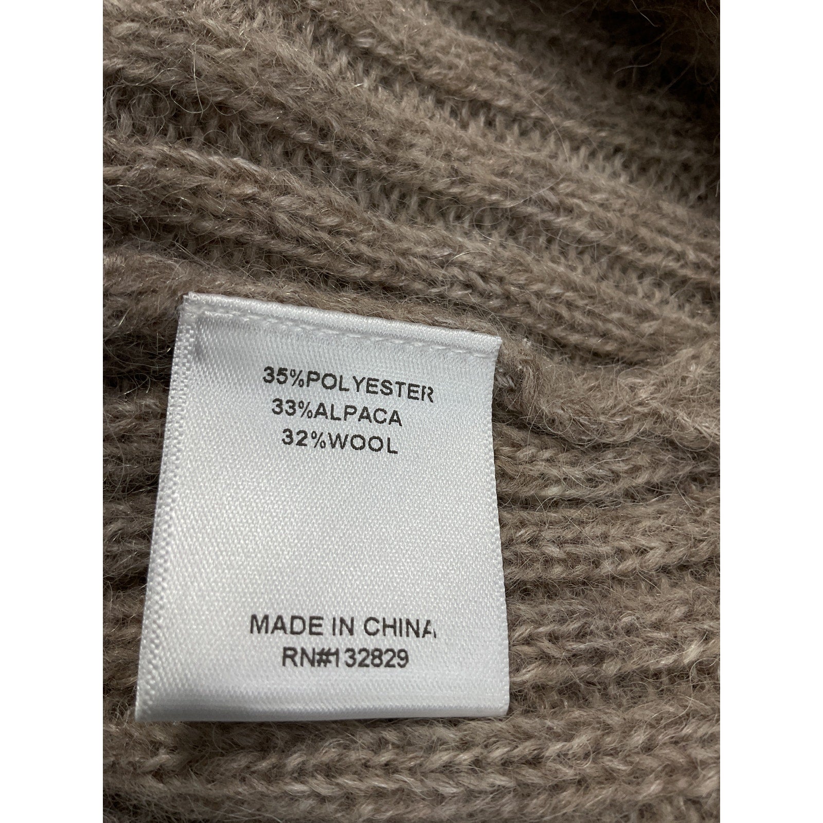 Helsa 'Lauren' Beige Mini Knit Turtleneck Dress Size S