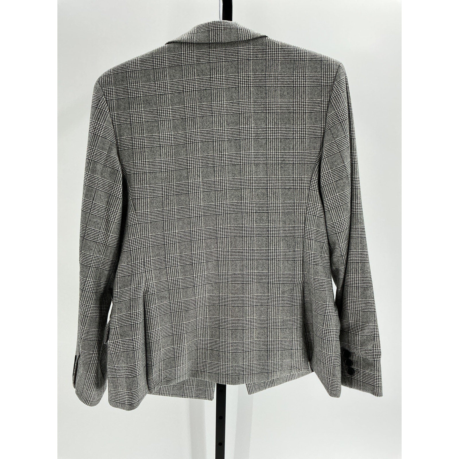 Allsaints 'Bea' Grey Wool Check Double Breasted Blazer Size 6
