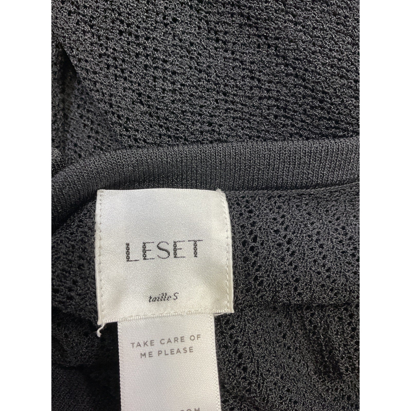 Leset 'Jasmine Pointelle' Black Viscose Pant Size S
