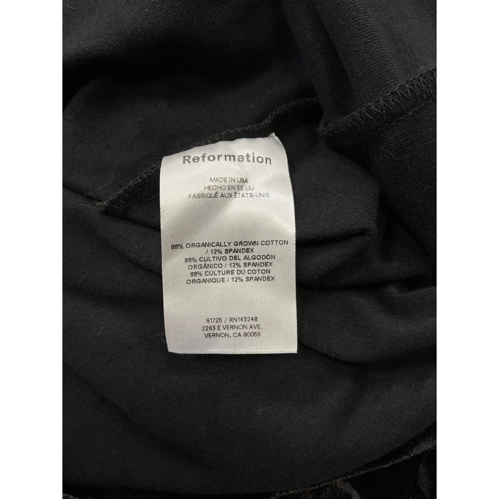 Reformation 'Alden' Black Cotton Knit Dress Size S