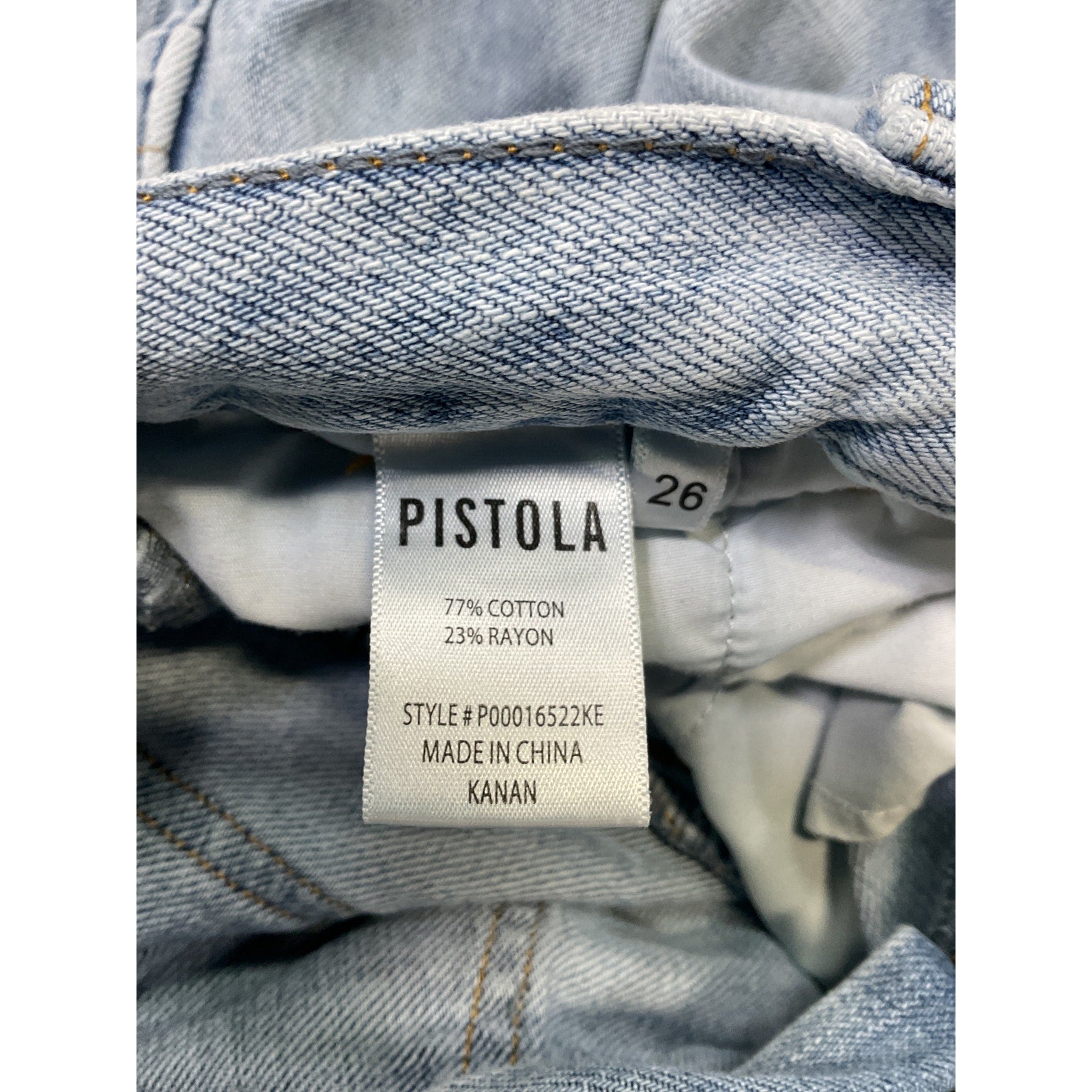 Pistola 'Bobbie' Blue Utility Mid Rise Loose Straight Cargo Denim Jean  Size 26
