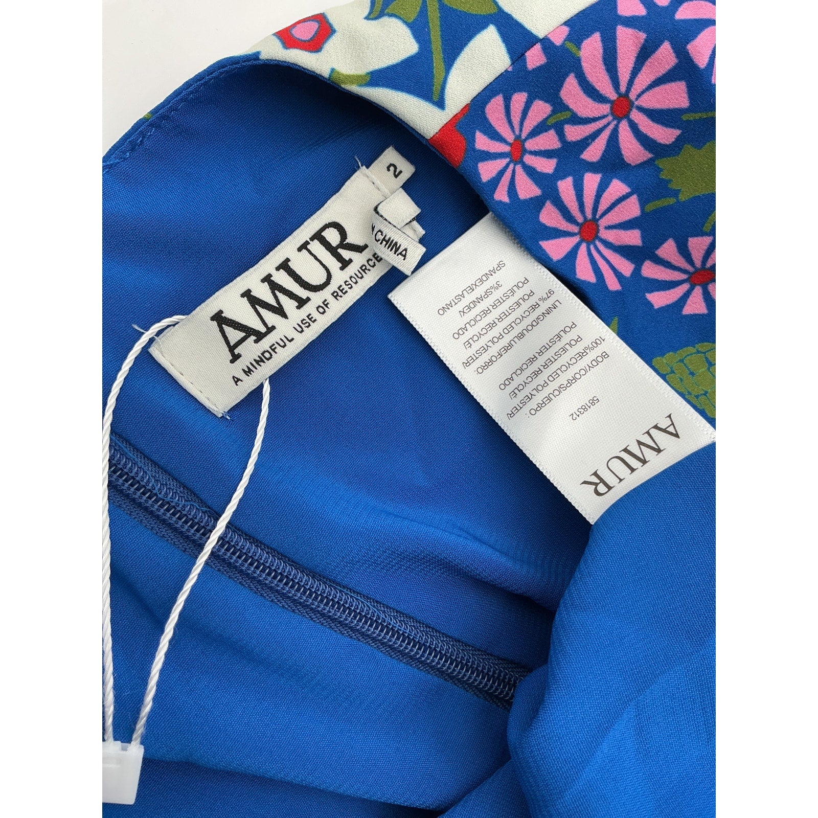 Amur 'Katy' Blue Polyester Cutout Dress Size 2