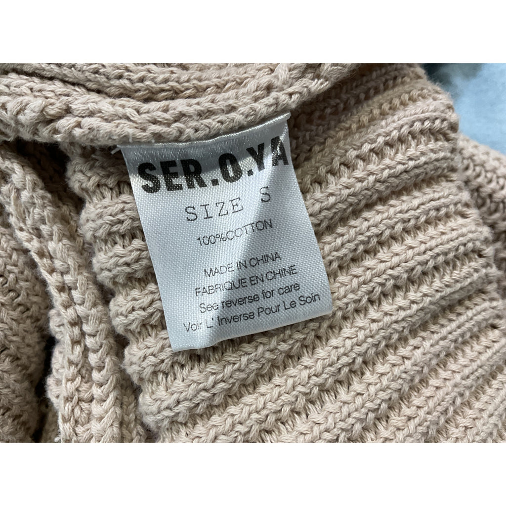 Ser.O.Ya 'Agnes' Beige Off Shoulder Sweater Size S