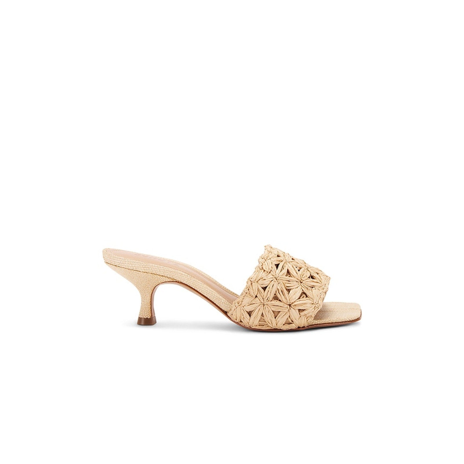 Schutz 'Dethalia' Tan Leather Straw Sandal Size 6.5