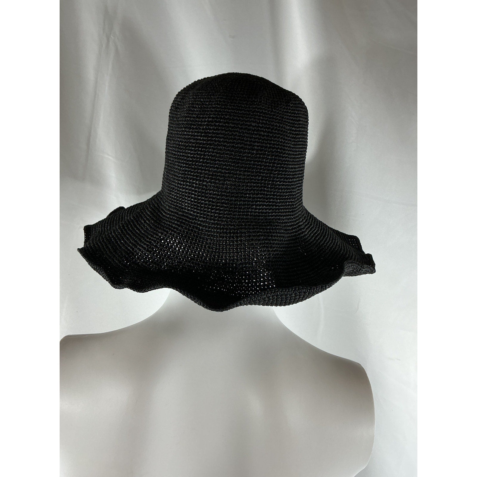 Toteme Woven Black Paper-Straw Hat Size OS