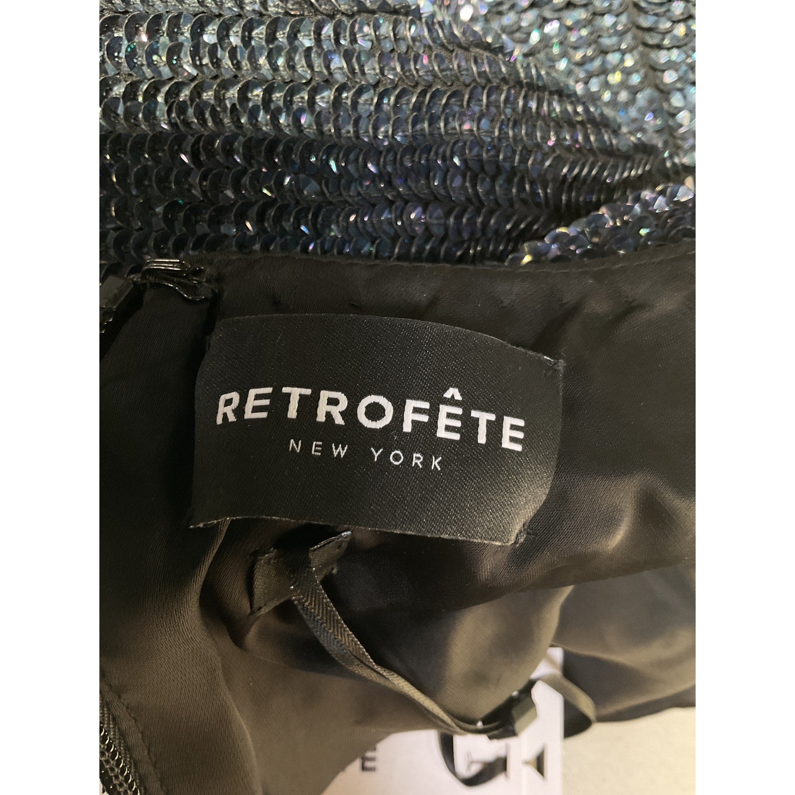 Retrofete 'Alexis' Black Halterneck Sequin Dress Size S - NWT