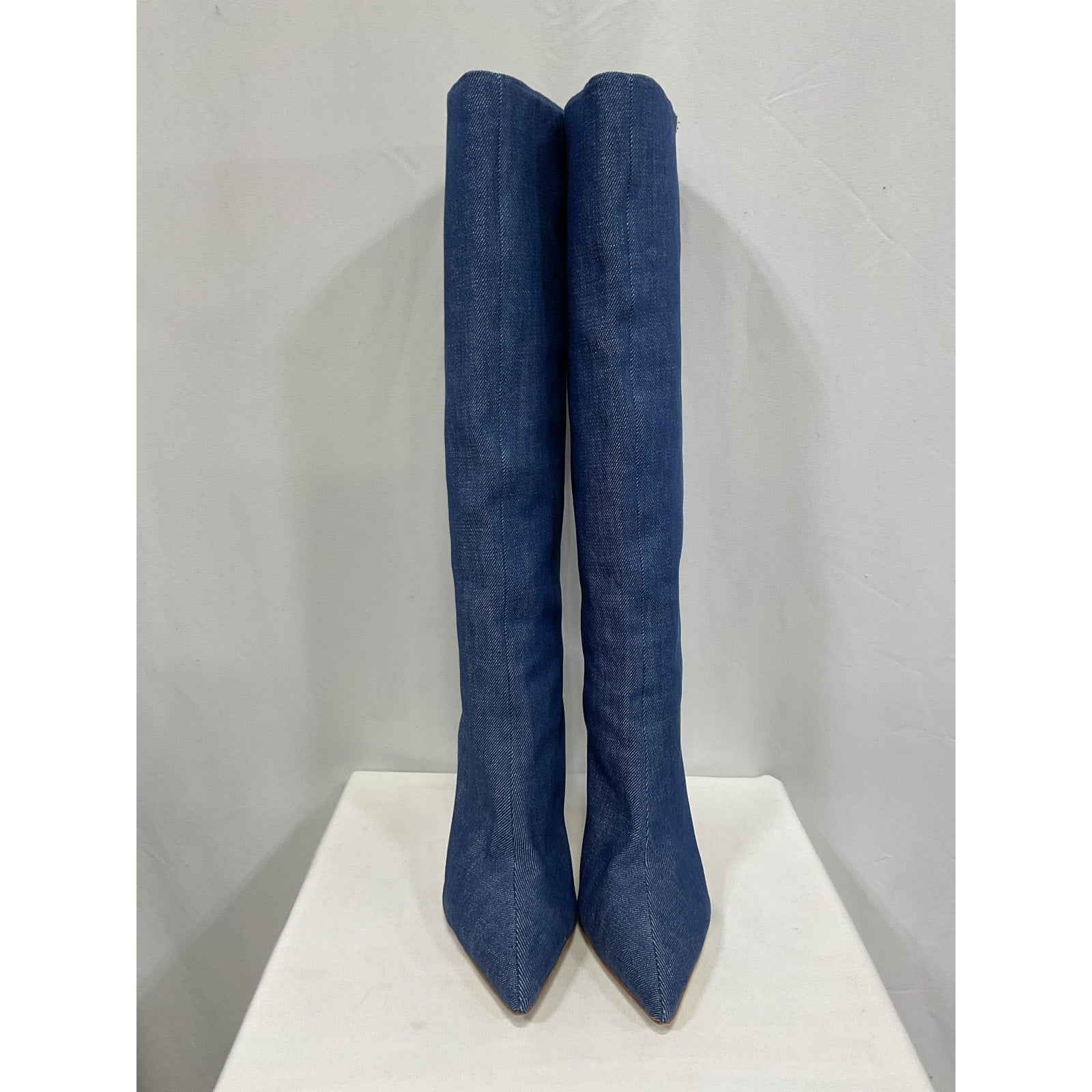 Larroude 'Kate' Blue Denim Boot Size 9