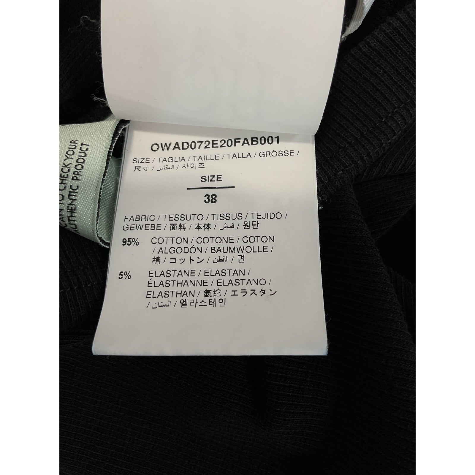 Off-White 'Rib' Black Tank Top Size 38