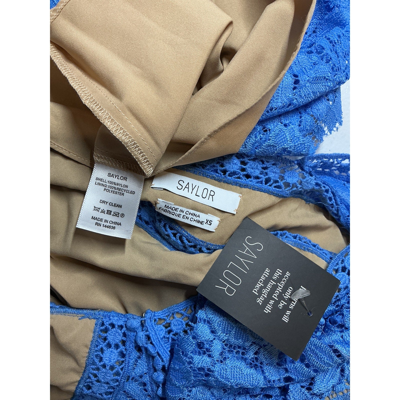 Saylor 'Darian' Blue Nylon Dress Size XS - NWT