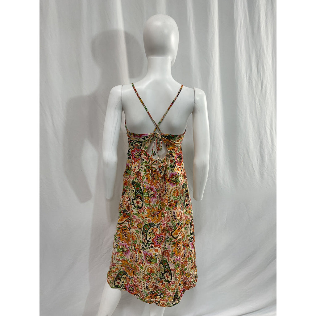 Ba&Sh 'Baila' Green Floral Paisley Button Front Midi Dress Size M