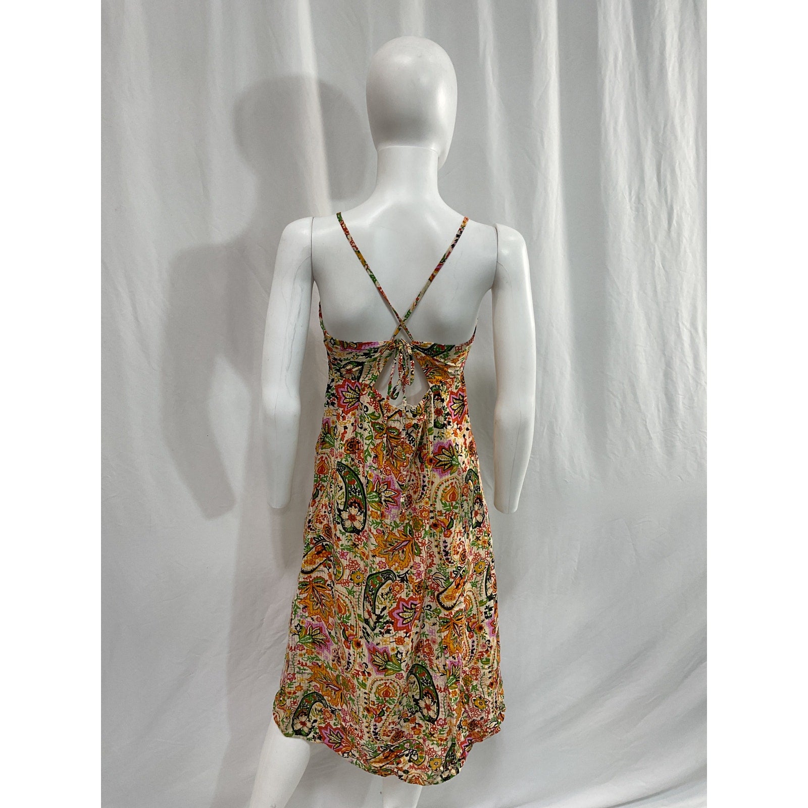 Ba&Sh 'Baila' Green Floral Paisley Button Front Midi Dress Size M