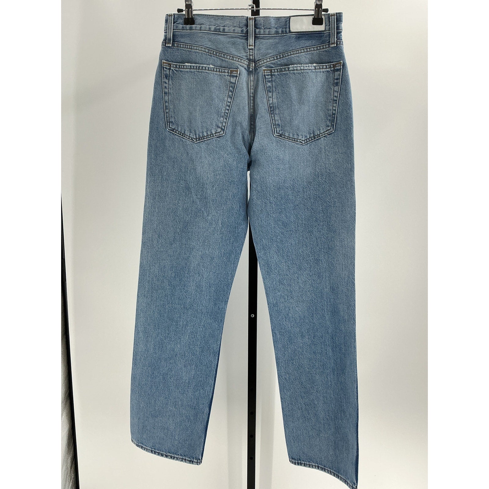 Re/Done '90S' Blue Cotton High-Rise Rigid Straight Jeans Size 28